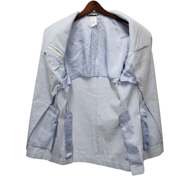 Dolce & Gabbana Powder Blue 3-Button Side Vent Men's Blazer Side Size 48R (38US) - Picture 9 of 16